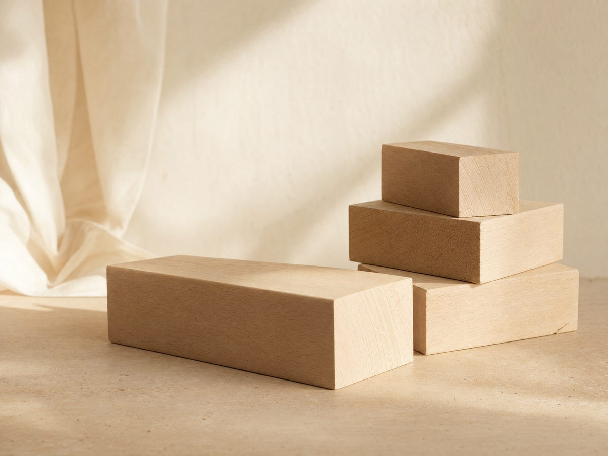 Beechwood timber blocks, responsibly gathered
