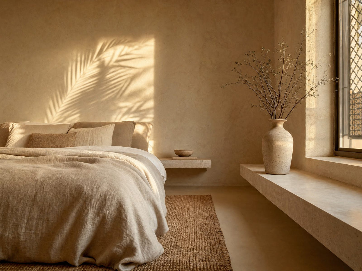 TENSO bedding in a calm, sunlit bedroom